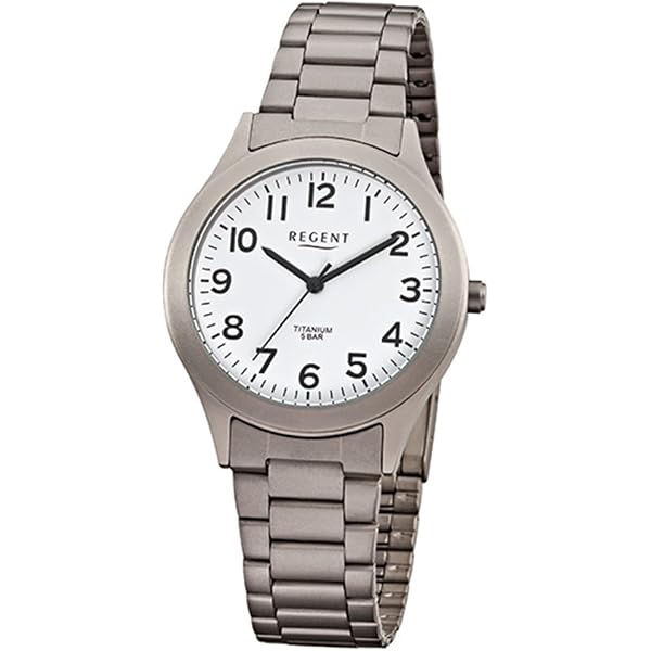 Regent F433 - Orologio Da Uomo In Titanio, 36 Mm, Vetro Minerale, Movimento Quarzo, Impermeabile 5 Bar, Quadrante Blu