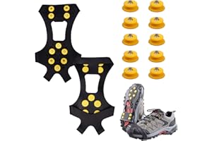 PFLYPF 1 Paar Schuhkrallen und 10 Schuhnägel, Steigeisen, rutschfeste Schuhnägel, rutschfeste Schuhsets für Bergsteigen, Tourismus, Angeln und Schnee (L)