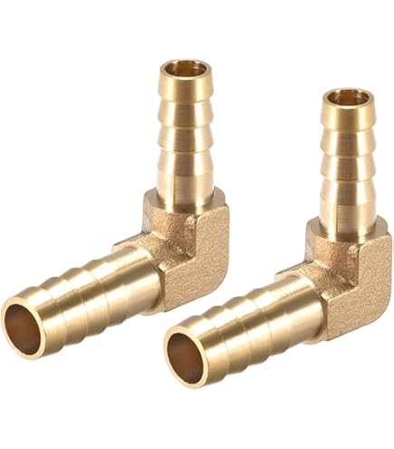 Sourcing Map 16mm Raccord Cannelé Tuyau Laiton Barbelé 90 Degré Coude Tuyau Connecteur Coupleur Tuyau Adaptateur 3Pcs