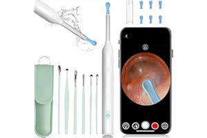 Fenxyo Wireless Ear Wax Removal Kit with Camara 1920P, 8 Million Pixel HD Otoscopes IP67 Waterproof Wax Remover Wifi Ear Pick Cleaning Tool for iPhone, Ipad, Android Smart Phones(White)