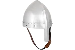 BATTLE-MERCHANT Norman nasal casco con funda de cuero interior - casco de Vikingo - normandos - casco medieval - Vikingo