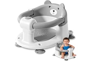 Vautvis Siege De Bain Pour Bebe, Siege Bebe Assis, Bébé Antidérapante, Anneau De Bain Bébé Antidérapante De 6 Mois, Protection à 360°, Pour Nouveau-Nés (Gris)
