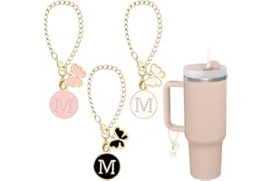 shixpiov Buchstaben-Anhänger für Stanley-Cup, Perlenkette, Zubehör, Stanley-Cup, Initialen-Anhänger für Griff, Wasserflasche, Schmuck, Becher, Name-ID,Letter