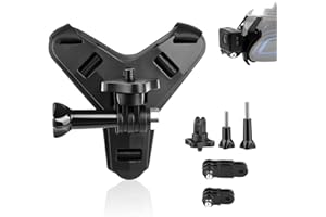 BUZUYIWAR Soporte Casco de Moto Mento para GoPro Hero 13 12 11 10 9 8 7 6 5 para dji OSMO Action 5 Pro 4/3 Ace Pro Ace Pro 2 X4 X3 GO3 Session Soporte de Cámara de Gancho J Silicona Antideslizante