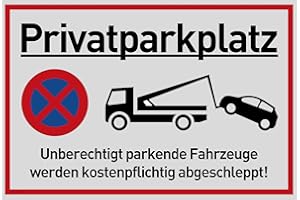 MDJEWV Privatparkplatz Schild 2 Stück Parken Verboten Warnschilder 20 x 30 cm unberechtigte parkende Fahrzeuge werden kostenpflichtig abgeschleppt, Parkplatz Schilder Privatgrundstück