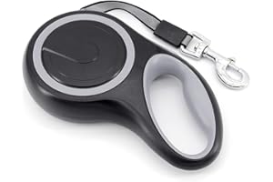 MoYouno 8M Long Retractable Dog Leash 110lbs, Heavy Duty Pet Lead Durable Dog Leash Automatic Extendable Dog Training Leash Up to 50KG, Grey