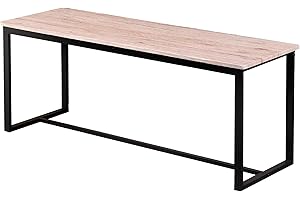 Spetebo Banco con Estructura de Metal - 120 x 35 cm - Moderno Diseño Industrial para Comedor, Auxiliar, Maquillaje o Cocina - Chapa de Madera