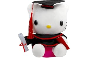 Crunier Chats Peluches Cadeau de Remise avec Diplôme et Chapeau de Docteur 20cm Cadeau pour Réussite à l'examen pour la Remise des Diplômes, Le Lycée ou L'Université