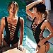 Women Sexy One-Piece Monokini Bandage Push Up Backless Swimsuit Bikini Swimwear ,Black S