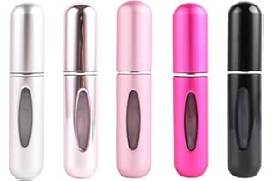 HUATEEN 5 Stück 5ml Mini Parfümzerstäuber, Parfüm Abfüller, Reise Gadgets, Parfum Zerstäuber Für Unterwegs, Travel Essentials, Urlaub Must Haves, Parfümzerstäuber Nachfüllbar