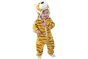 Leideur Unisex Baby Animal Halloween Rompers Hooded Flannel Romper Outfits