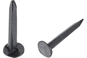 sourcing map Clavos de metal Tachuelas 1/2" (13 mm) 4 mm Diámetro de la cabeza para zapatos Botas Cuero Tacones Suelas Reemplazo Negro 650 piezas