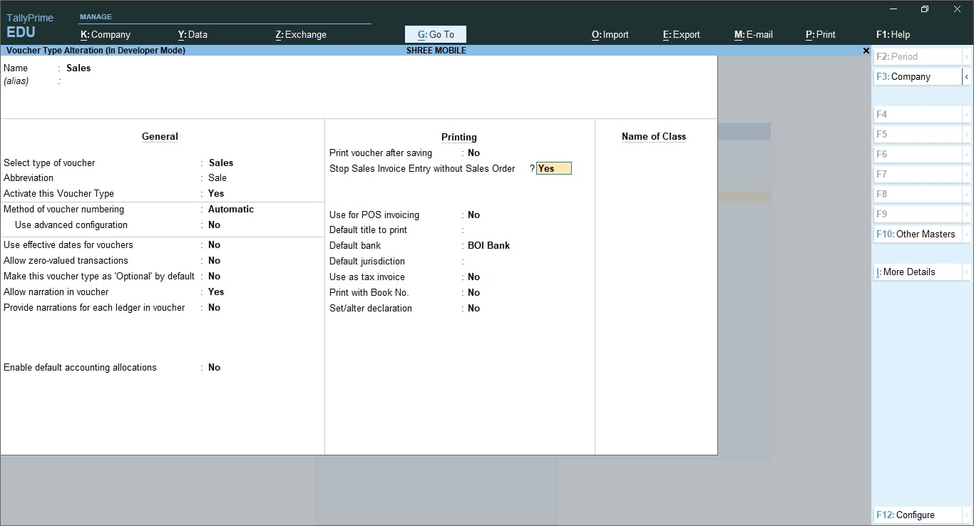 Control on Sales Invoice Entry without Sales Order - Tally Add-On (E-mail Delivery - No CD) - Multi User