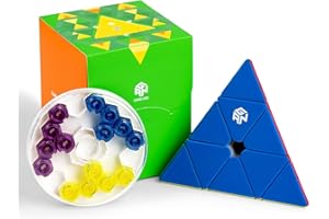 GAN Pyraminx 60 Magneti, Speed Cube Puzzle Rompicapo Piramide, Cubo Magnetico Stickerless Senza Adesivi, con Sistema GES+(Migliorato)