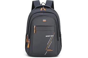 ZyXSQoraphic Sac à dos pour homme, 47 x 32 x 14 cm, pour le travail, l'école, les garçons, les adolescents, imperméable, pour hommes, femmes, voyages, randonnée, campus et adultes (gris), gris, M