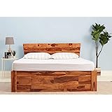 Wakefit Bed | 3 Year Warranty | Double Bed, King Size Bed, Auriga Sheesham Wood Bed with Storage, Solid Wooden Bed (Natural F