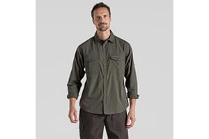 CRAGHOPPERS Craghopper Men's Kiwi Long Sleeved Shirt with Zip Up Pocket, Sun and Insect Protection Fabric, for Outdoors, Walking, Hiking and Camping
