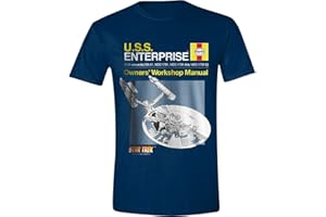 Star Trek Men's USS Enterprise Haynes Manual Crew Neck Short Sleeve T-Shirt