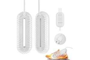 Scienbeauty Asciugatrice Elettrica per Scarpe, Scaldamascarpe, 3 Modalità Timer di spegnimento Automatico, Asciugatura Silenziosa per Scarpe, Stivali da Sci, Guanti e Calze (Spina UE)
