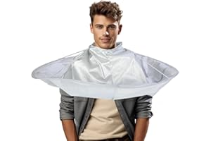 Komergave Friseurumhang mit Auffang, Wasserdicht Und Faltbar Haarschneideumhang Erwachsene, Umhang Haare Schneiden Friseur Umhang für Friseur, Colorierung, Haarschnitt, Styling, Bartpflege