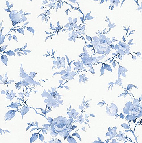 Dutch Wallcoverings 7486–5 Flower Tapete – Blau/Weiß
