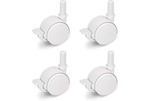 FabiMax 3117 Parkettrollensatz (4 Stück) mit Bremse für Kindermöbel, weiß