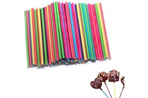 Sufune 50 Pezzi Bastoncini Carta Lecca,Color Bastoncini Cake Pops,Bastoncini per Leccalecca,bastoncini per Cake Pops,per Matrimoni,Compleanni,San Valentino,100 x 3,5 mm