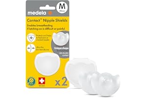 Medela Bouts de sein en silicone Contact Medela, design ultra-fin et souple, fabriqués sans BPA, 1 paquet de 2 bouts de sein (20 mm) et étui