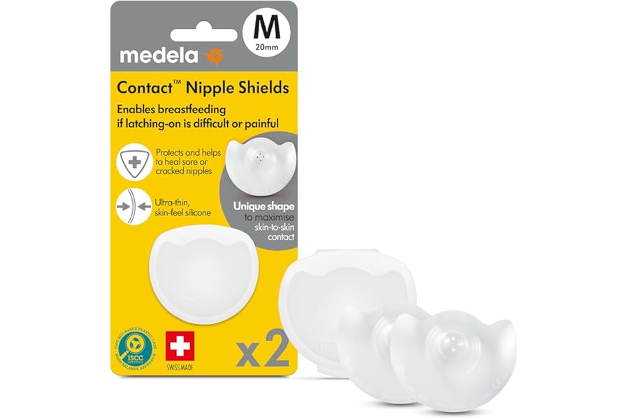 Medela Silicone Contact Nipple Shields, Soft Ultra-Thin Design, Made Without BPA, 1 Pack of 2 Shields (20 mm) and Case