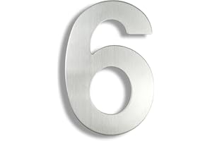 HASWARE Nowoczesny numer domu ze stali nierdzewnej, elegancki, szczotkowany, uchwyt na alfabet uliczny wystrój domu (6,8 cala)