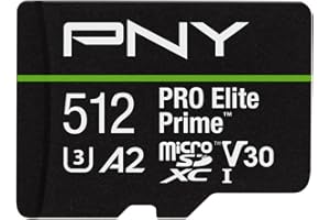 PNY 512GB PRO Elite Prime Class 10 U3 V30 A2 microSDXC Flash Memory Card + adapter SD - do 200MB/s, Class 10, U3, V30, A2, 4K UHD, Full HD, UHS-I