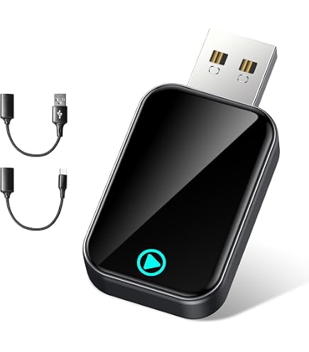 Adattatore Wireless PARPAT 2 In 1 Per CarPlay E Android Auto – USB/Type-C, Chip 2025, WiFi 5.8GHz E Bluetooth 5.2