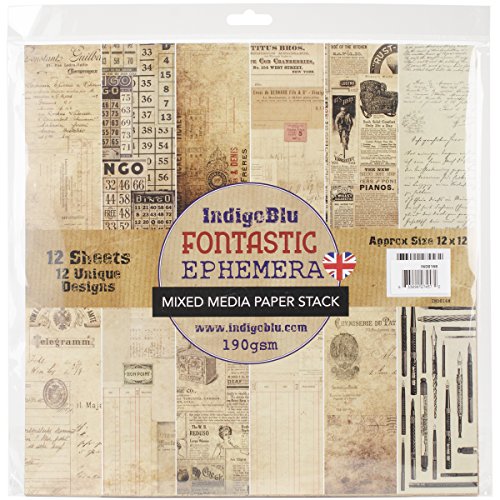 Preisvergleich Produktbild IndigoBlu Paper Stack 190gsm Cardstock 12"X12"-Fontastic Ephemera