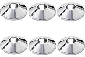 JIANYH 6 Pcs Radiator Pipe Covers Chrome, Radiator Pipe Covers for Place in House, Kitchen, Rooms, Office and Toilet