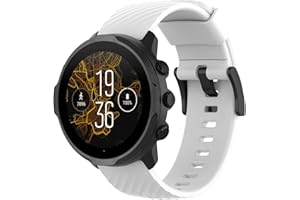 Yikamosi 24MM liberación rápida Silicona Suave Cierre de acero inoxidable Correas de Repuesto para Mujer y Hombre Compatible con Suunto 7/Suunto 9/9 Baro