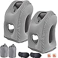 DAWNTREES 2 Pack Inflatable Travel Pillow for Airplane, Neck Air Pillow for Sleeping to Avoid Neck and Shoulder Pain, Comfortably Support Head, Used for Airplane, Car, Bus and Office…
