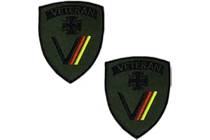 ZCKETO 2 St. Bundeswehr Veteran Patch Gestickt mit Klett,Militär Aufnäher Army VETERAN Taktische Morale Patch Deutsche Bundeswehr Veteran Schild Abzeichen Patch für Unterstützung Veteran - 7 x 9 cm