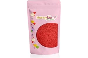 HONEYBERRY INCLUSIONS Red Sugar Strands Sprinkles 200g - Premium Edible Decorating Vermicelli Red Sprinkles for Baking, Cupcake and Cake Decorations, Ice Cream, Dessert and Icing Decoration Toppers