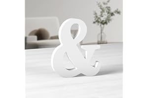 MeteoraPrime Lettres en Bois Blanc de 6 Pouces Lettres en Bois Non Finies pour Décor Murale Lettres Debout Décoratives Grandes Lettres pour Décor Murale pour Projets de FêTe à La Maison (&)