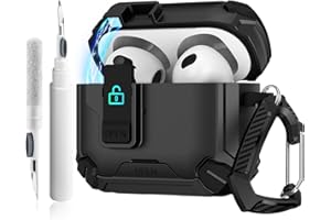 WANME Cover per AirPods 4 con Penna Pulizia Supporta MagSafe, Custodia per AirPods 4th con Blocco Automatico & Supporto per Telefono, Case Rigida con Chiusura di Sicurezza Antiurto