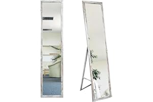 ‎BD ART BD ART Stand-Ankleidespiegel Rustikal Kiefer 155,8 x 35,8 cm Vintage Shabby Chic großer Fußboden Standspiegel Garderobe Rustikal Zeitloser eleganter MDF Rahmen Ganzkörperspiegel