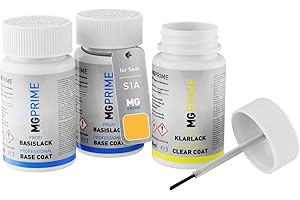 MG PRIME Peinture voiture Kit de stylo retouche pour Seat S1A / 6G Amarillo Crono/Crono Gelb de fond, de base, de vernis de 50ml par flacon