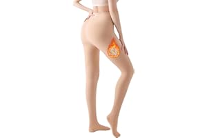 Arkim S/M/L/XL Collant femme hiver, Legging collant polaire femme grande taille, Collants thermiques pour femme - Doublure d'hiver - Faux translucide - En peluche