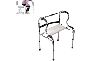 ‎AIRM HEALTH AIRM HEALTH Foldable Gehramen with Seat - Height Adjustable, Aluminium, Non-Slip, Lightweight and Sturdy, Ideal for Mobility Aid and as a Shower Seat for Seniors