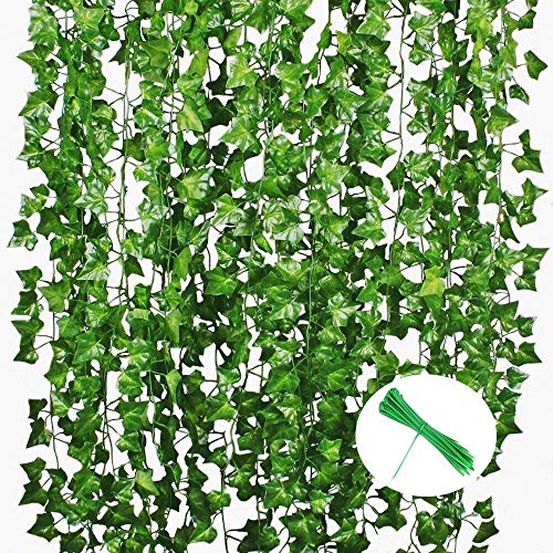 Guirnalda de Hiedra Artificial Wogegz, 12 Unidades, 84 pies, para Colgar en la Pared, decoración de Navidad, Bodas, hogar, Cocina, jardín, Oficina, Boda