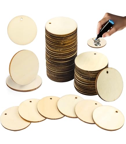 OLYCRAFT Lot De 120 Disques Ronds En Bois Brut De 2,5 Cm Pour Loisirs