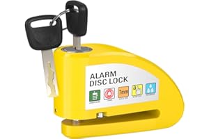 CIRULLI Antivol Moto,Alarme Moto 110 DB, Bloque Disque Moto étanche avec Un câble et Une Poche de Verrouillage de 1,1 m, Ø7 mm de Protection Contre Le vol de Moto pour vélo, Scooter,Moped