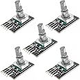 JZK 5 Pieces KY-040 rotary encoder 5 pin, 360 degree rotary encoder module KY-040, rotary encoder pushbutton switch