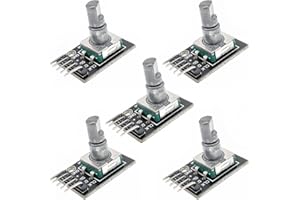 JZK Lot de 5 encodeurs rotatifs KY-040 à 5 broches, module d'encodeur rotatif à 360 degrés KY-040, interrupteur à bouton-poussoir