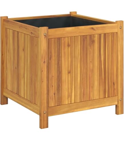 Temesso Demi Tonneau Châtaignier - Bac à Fleurs Jardinière Bois Massif Avec Poignées Corde (D50 H40)